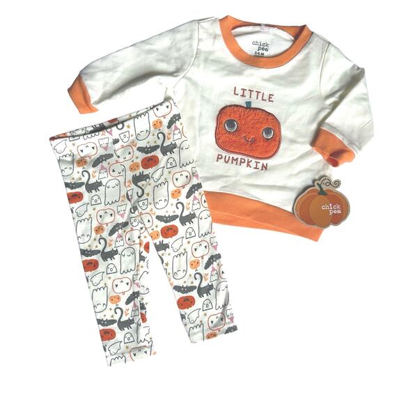 Chick Pea Unisex Little Pumpkin Halloween Fall 2 Piece Set 3-6 Months New - Picture 1 of 7